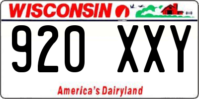WI license plate 920XXY