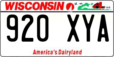 WI license plate 920XYA