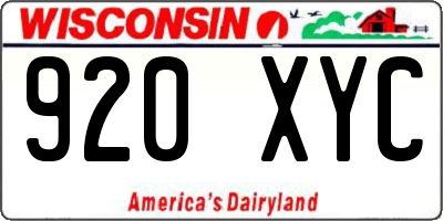 WI license plate 920XYC