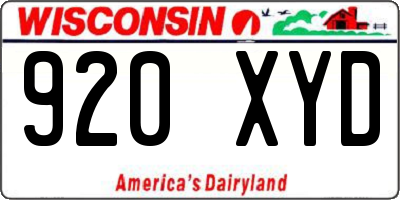 WI license plate 920XYD