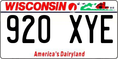WI license plate 920XYE