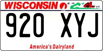 WI license plate 920XYJ