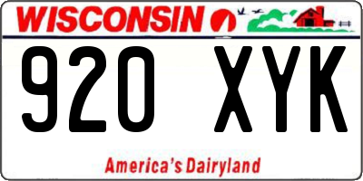 WI license plate 920XYK