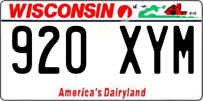 WI license plate 920XYM