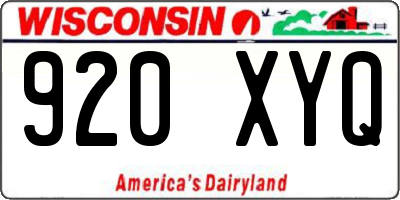 WI license plate 920XYQ