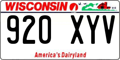 WI license plate 920XYV