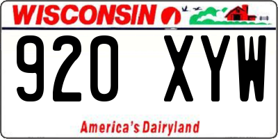 WI license plate 920XYW