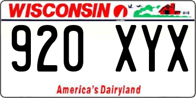 WI license plate 920XYX