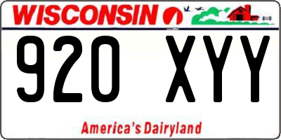 WI license plate 920XYY
