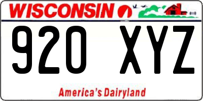 WI license plate 920XYZ