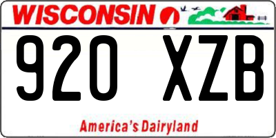 WI license plate 920XZB