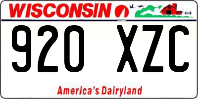 WI license plate 920XZC