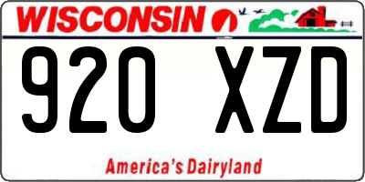 WI license plate 920XZD