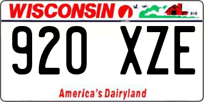 WI license plate 920XZE
