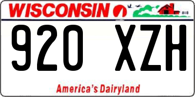 WI license plate 920XZH