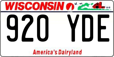 WI license plate 920YDE