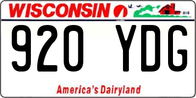 WI license plate 920YDG