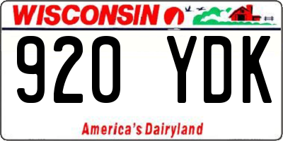WI license plate 920YDK