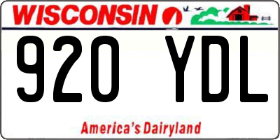 WI license plate 920YDL
