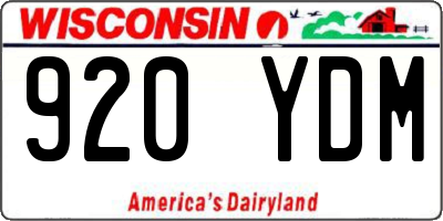 WI license plate 920YDM