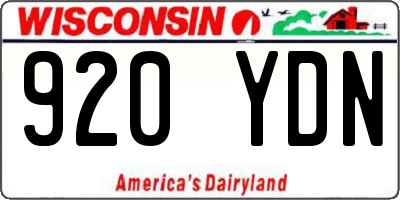 WI license plate 920YDN