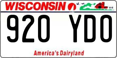 WI license plate 920YDO
