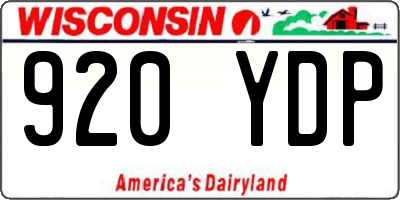 WI license plate 920YDP