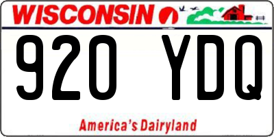 WI license plate 920YDQ