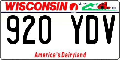 WI license plate 920YDV