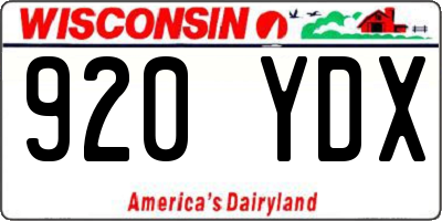WI license plate 920YDX