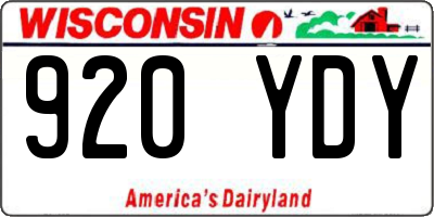 WI license plate 920YDY