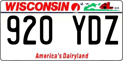 WI license plate 920YDZ