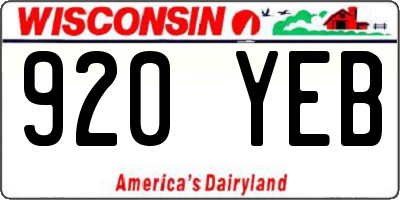 WI license plate 920YEB