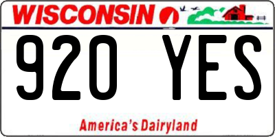 WI license plate 920YES