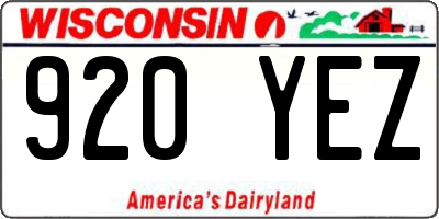WI license plate 920YEZ