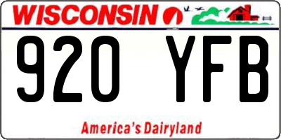 WI license plate 920YFB
