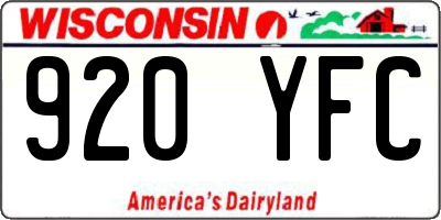 WI license plate 920YFC