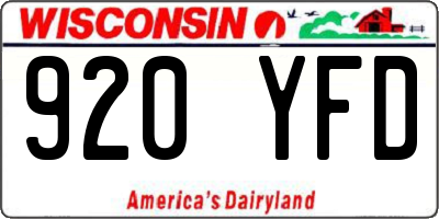 WI license plate 920YFD