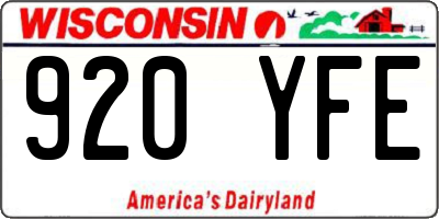 WI license plate 920YFE