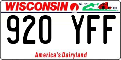 WI license plate 920YFF