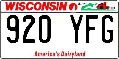 WI license plate 920YFG