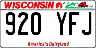 WI license plate 920YFJ