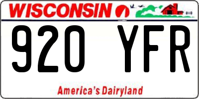 WI license plate 920YFR