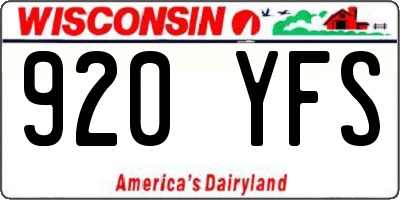 WI license plate 920YFS