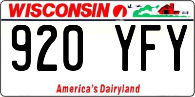 WI license plate 920YFY