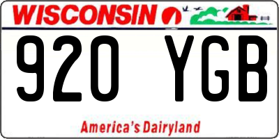 WI license plate 920YGB