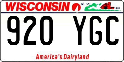 WI license plate 920YGC