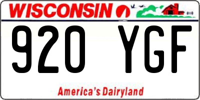 WI license plate 920YGF