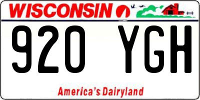 WI license plate 920YGH
