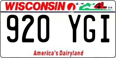 WI license plate 920YGI